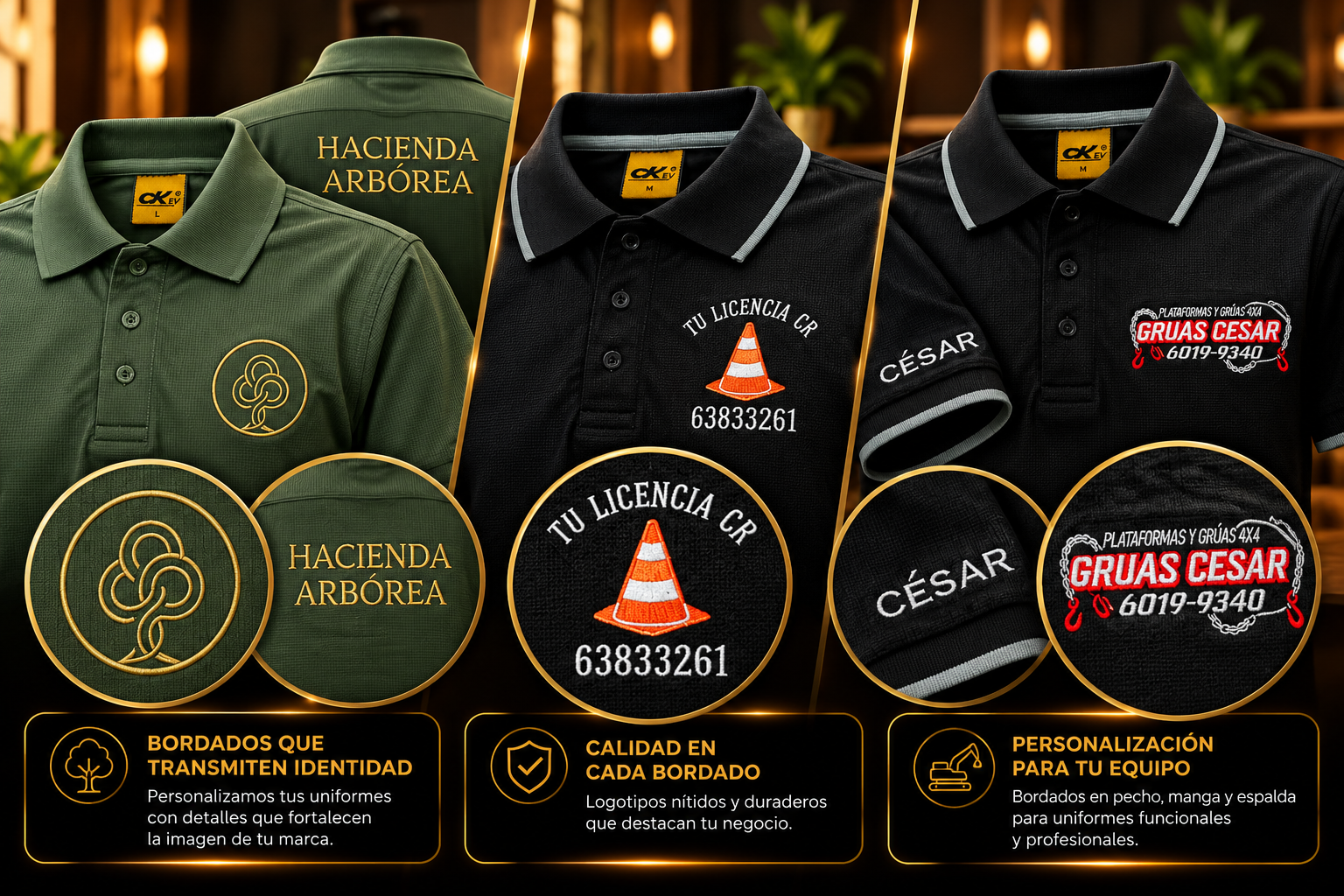Trabajos de polos bordados personalizados de Magic Colors