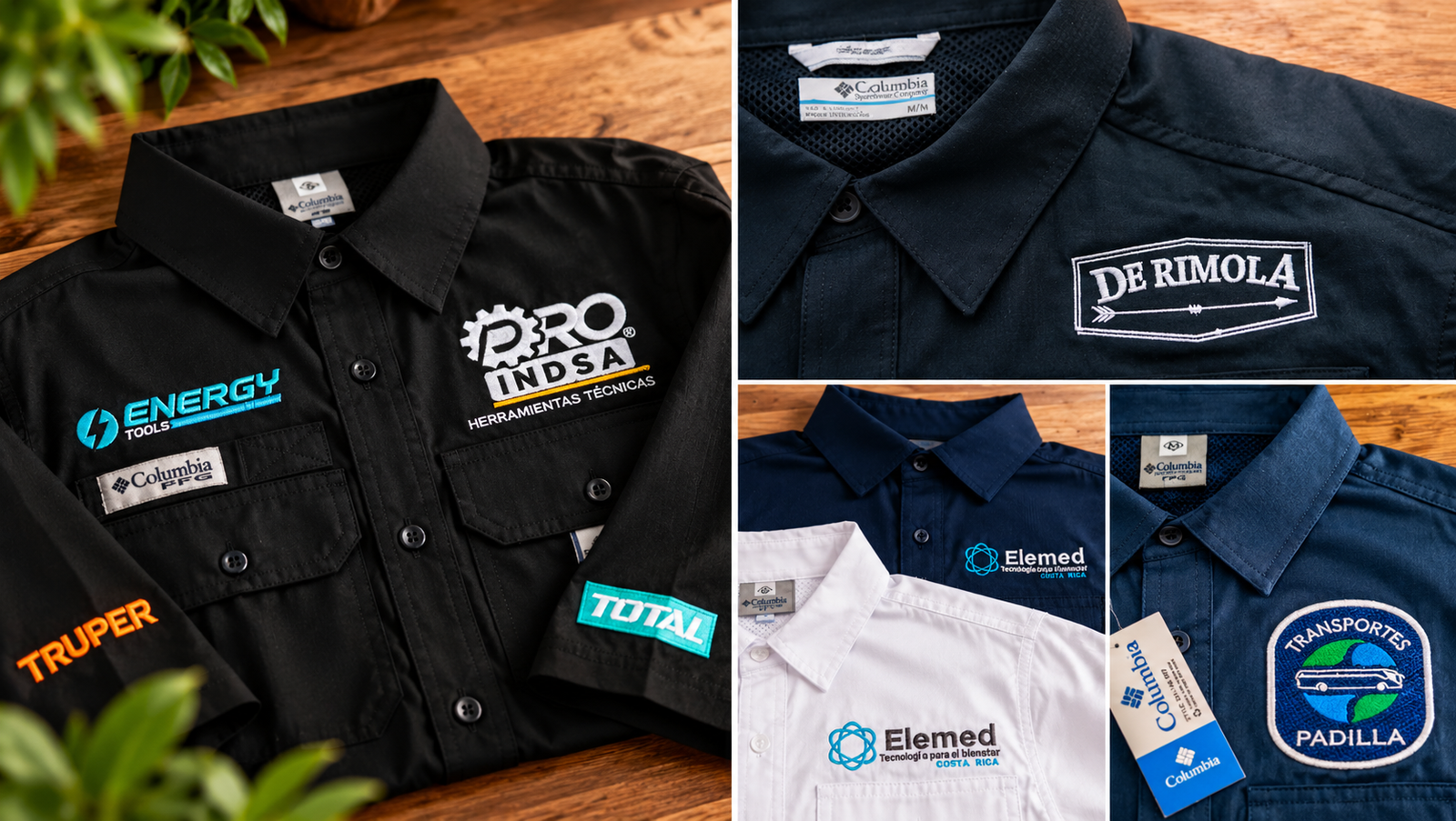 Camisas tipo Columbia personalizadas