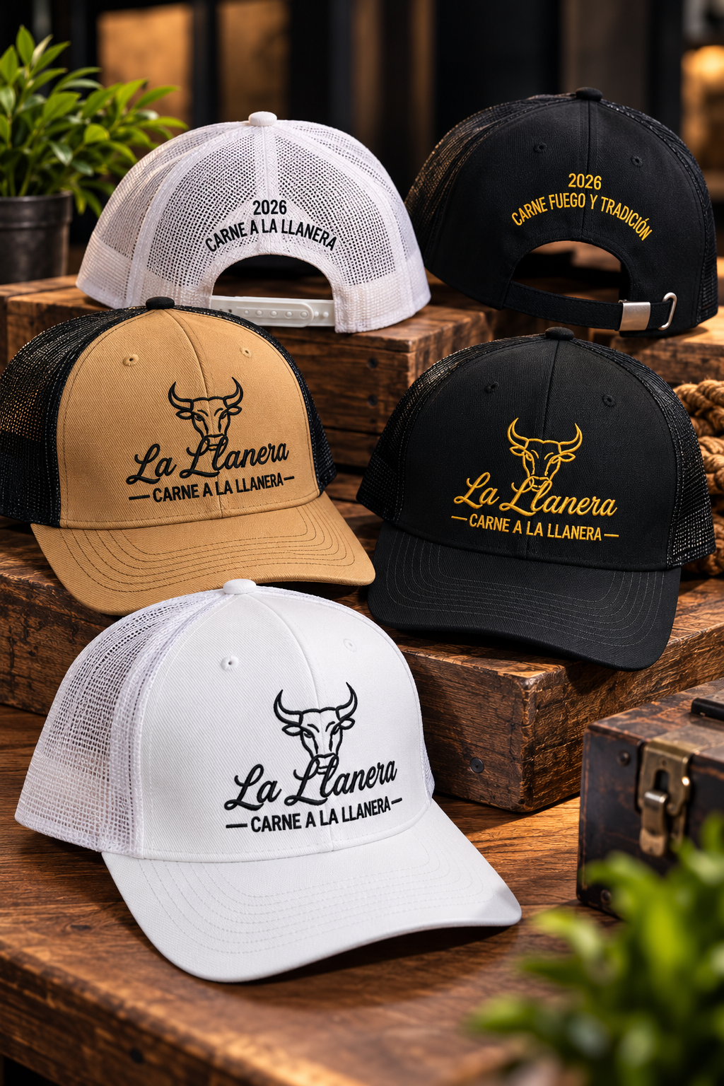 Gorras personalizadas La Llanera en diferentes colores